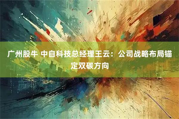 广州股牛 中自科技总经理王云：公司战略布局锚定双碳方向